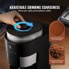 Coffee Maker with Grinder, 8 Cup Programmable Coffee Machine, Grind and Brew Coffee Maker with 24-Hour Timer for Auto Brew, Reusable Filter, for