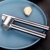 Kitchen Garlic Press with Soft, Easy to Squeeze Ergonomic Handle - Garlic Mincer Tool with Sturdy Design Extracts More Garlic Paste - Silver