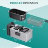 Stainless steel deep fryer with an observation window cover, 1500W power, 4 adjustable temperature settings - 3L