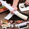 1pc Sushi Maker Set - Quick and Easy DIY Rice Mold Bazooka Roller Kit with Vegetable and Meat Rolling Tool - White