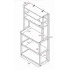 5-Tier Bakers Rack, Kitchen Storage Shelf and Microwave Stand with Coffee Bar, Particle Board Organizer for Pantry, 23.62 Inch, Brown and White - 1