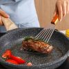 1pc Stainless Steel Frying Shovel For Egg Steak Fish Slice, Non-slip Frying Spatula, Leaky Shovel, Cookware, Kitchen Supplies