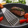 1pc Stainless Steel Frying Shovel For Egg Steak Fish Slice, Non-slip Frying Spatula, Leaky Shovel, Cookware, Kitchen Supplies