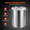 Stainless Steel Stockpot, 36 Quart Cooking Pots, Cookware Sauce Pot with Basket, Lid, and Handle, Heavy Duty Commercial Grade Stock Pot, Sanding