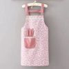 1pc Polyester Cotton Apron, Cute Rabbit Ears Apron, Adjustable Strap And Large Pockets Apron, Kitchen Cooking Baking Bib Apron, Chef Apron - Grey