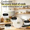 6 Quart Enamel Cast Iron Dutch Oven with Moisture-Sealing Lid for Bread Baking Braising And Slow Cooking, Dual Handles, Oven Safe - beige