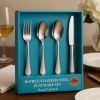 16-Piece Luxury Premium Silverware Dinnerware Tableware Set for Home - Stainless Steel Flatware Service for 4 with Forks, Knives, Spoons, and