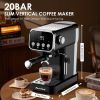 20 BAR Slim Vertical Espresso Machine with Milk Frother, Built-in Cup Warmer, 43 OZ Detachable Tank, for Rich Espresso, Americano, Latte, Compact