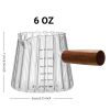 1 Pcs 180ml Mini Coffee Cup, Glass Milk Cup, Italian Coffee Cup With Wooden Handle, Coffee Measuring Cup - transparent