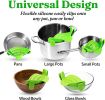 Kitchen Snap N Strain Pot Strainer and Pasta Strainer - Adjustable Silicone Clip On Strainer for Pots, Pans, and Bowls - green