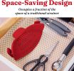 Kitchen Snap N Strain Pot Strainer and Pasta Strainer - Adjustable Silicone Clip On Strainer for Pots, Pans, and Bowls - red