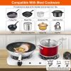 Double Burner Electric Hot Plate, 2000W Fast Heating with 5 Temperature Levels, Portable Stainless Steel Hot Plate for Home Dorm RV