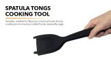 2-in-1 Silicone Spatula Tongs Cooking Tool - Non-Stick Heat Resistant Flipping Tongs for Eggs, Pancakes, Omelets, Steak, and Fish - Ergonomic
