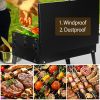 16.7x10x17.7in Portable Charcoal Grill Foldable BBQ Suitcase Grill Shelf For Outdoor Camping Picnics Garden Grilling - black