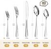 40-Piece Silverware Set for 8, 18/10 Stainless Steel Flatware Set, Heavy Duty Mirror Polished Cutlery SeT - Silver