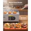 Commercial Electric Griddle, 17.72 x 11.81 inch, 1750W, 122-570°F Adjustable Temp Control, Stainless Steel Countertop Flat Top Grill with 2