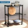 3-Tier Shelving Storage Shelves,Steel Organizer Wire Rack with Wheels,Adjustable Storage Units,23" W x 13" D x 30" H,Black - 1 Pack