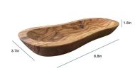 Mediterranean Olive Wood Multi-Purpose Bowl - Handcrafted Natural Wooden Serving Dish, Unique Long Wavy Decorative Tray for Snacks, Salsa,