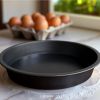 (3 pack) Nonstick Steel 9" x 9" Round Cake Pan, Dark Gray - 3 Pack