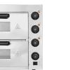 Commercial Pizza Oven Countertop, 16-Inch Double Deck Layers, Stainless Steel Electric Pizza Oven with Stone and Handle, Multipurpose Indoor Pizza