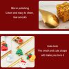 6pcs /Pack Christmas Mixing Spoon Fruit Fork With Pendant Flatware - Gold - Spoon