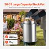 Stainless Steel Stockpot, 36 Quart Cooking Pots, Cookware Sauce Pot with Basket, Lid, and Handle, Heavy Duty Commercial Grade Stock Pot, Sanding