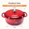 6 Quart Enamel Cast Iron Dutch Oven with Moisture-Sealing Lid for Bread Baking Braising And Slow Cooking, Dual Handles, Oven Safe - red