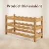 3-Tier Bamboo Freestanding Countertop Wine Bottle Organizer - Natural