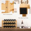 3-Tier Bamboo Freestanding Countertop Wine Bottle Organizer - Natural