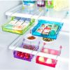 Refrigerator Pull out Bins - Hanging Retractable Fridge Shelf - Purple