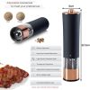 1PCS Electric Grinder Built In Light Adjustable Grind Size Stainless Steel Mill For Salt Pepper Spices Kitchen Tools - rose black gold