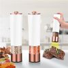 1PCS Electric Grinder Built In Light Adjustable Grind Size Stainless Steel Mill For Salt Pepper Spices Kitchen Tools - rose black gold