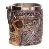 1pc Skull Knight Mug, Stainless Steel Viking Skull Mug, Creative Skeleton Beer Mug, Metal Skull Coffee Mug, Funny Gift, Home Kitchen Supplies -