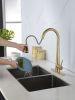 Kitchen Faucet with Pull Down Sprayer, High Arc Single Handle Kitchen Sink Faucet with Deck Plate, Commercial Modern Stainless Steel Kitchen
