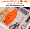 Kitchen Snap N Strain Pot Strainer and Pasta Strainer - Adjustable Silicone Clip On Strainer for Pots, Pans, and Bowls - orange