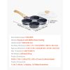 Egg Pan, 4-Cup Nonstick Egg Frying Pan, Aluminum Breakfast Omelette Skillet for Pancakes, Hamburgers, Sandwiches, with Lid, Oil Brush, Scraper,