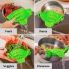 Kitchen Snap N Strain Pot Strainer and Pasta Strainer - Adjustable Silicone Clip On Strainer for Pots, Pans, and Bowls - green