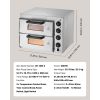 Commercial Pizza Oven Countertop, 14-Inch Double Deck Layer, Stainless Steel Electric Pizza Oven with Stone and Handle, Multipurpose Indoor Pizza