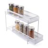 2-Tier Pull-Out Spice Organizer, White, 4.5" x 11" - 1 Pack