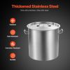 Stainless Steel Stockpot, 53 Quart Large Cooking Pots, Cookware Sauce Pot with Lid, and Handle, Heavy Duty Commercial Grade Stock Pot, Sanding