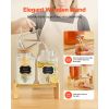 Beverage Dispenser, 2 Pack 1 Gallon Drink Dispensers for Parties, Glass Juice Dispenser with Wood Stand, Stainless Steel Spigot, Infuser, Iced Tea