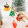 6pcs /Pack Christmas Mixing Spoon Fruit Fork With Pendant Flatware - Gold - Spoon