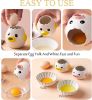 2Pcs Egg Separator Egg Yolk White Separator, Ceramic Creative Cute Cartoon Style Egg Filter Splitter Opeaner Automatic Separation Kitchen Cooking