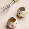 2Pcs Egg Separator Egg Yolk White Separator, Ceramic Creative Cute Cartoon Style Egg Filter Splitter Opeaner Automatic Separation Kitchen Cooking