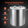 Stainless Steel Stockpot, 54L Large Cooking Pots, Cookware Sauce Pot with Basket, Lid, and Handle, Heavy Duty Commercial Grade Stock Pot, Sanding