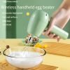 Wireless Portable Electric Food Mixer 3 Speeds Automatic Whisk Dough Egg Beater Baking Cake Cream Whipper Kitchen Tool - White