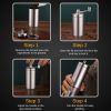 Manual Coffee Grinder Stainless Steel Hand Adjustable Steel Core Burr For Kitchen Portable Coffee Mills Coffee Espresso Press - B