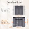 Silverware Drawer Organizer, Expandable Utensil Tray for Kitchen, BPA Free Flatware and Cutlery Holder, Adjustable Plastic Storage for Spoons Forks