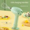 Wireless Portable Electric Food Mixer 3 Speeds Automatic Whisk Dough Egg Beater Baking Cake Cream Whipper Kitchen Tool - White