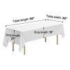 White Tablecloths for Rectangle Tables, 10 Pack, 60 x 102 Inches, Reusable and Machine Washable Table Clothes, Wrinkle-Resistant Polyester Fabric